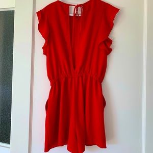 Wilfred backless romper in bright red size M,
